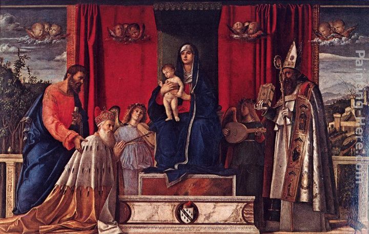 Barbarigo Altarpiece painting - Giovanni Bellini Barbarigo Altarpiece art painting